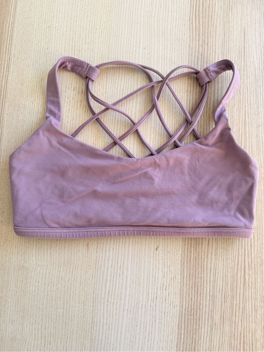 Lululemon Strappy Sports Bra Mauve Pink Free To Be Yoga Workout Bra